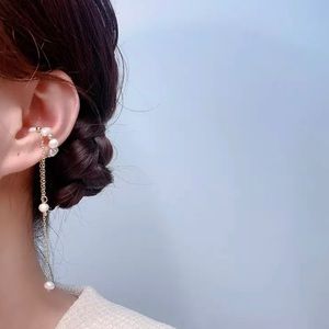 Stunning Long Tassel Faux Pearl Ear Cuff Accessory Jewelry